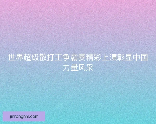 世界超级散打王争霸赛精彩上演彰显中国力量风采