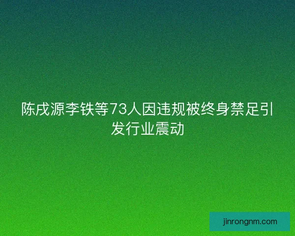 陈戌源李铁等73人因违规被终身禁足引发行业震动